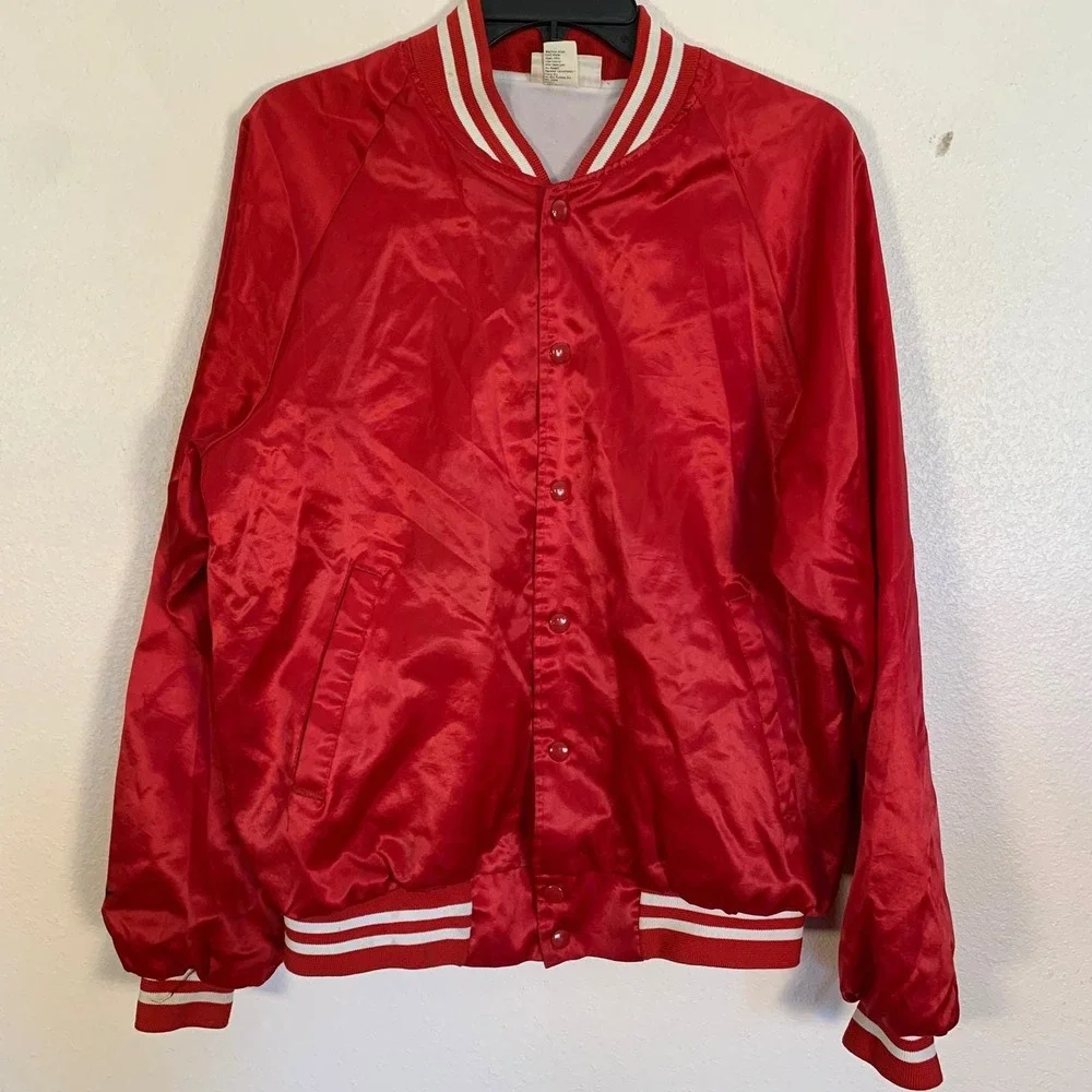 Vintage Hartwell Texas Warrior Soccer‎ Satin Varsity Jacket USA M Town Country